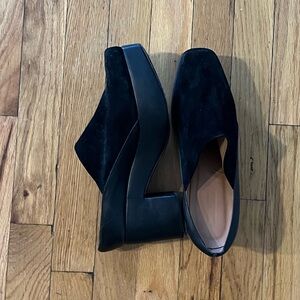 Rachel Comey Black Suede Platform Mules